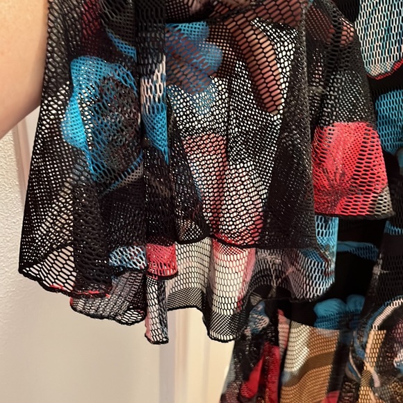 Dor Dor Couture mesh top or swim coverup - Picture 2 of 6